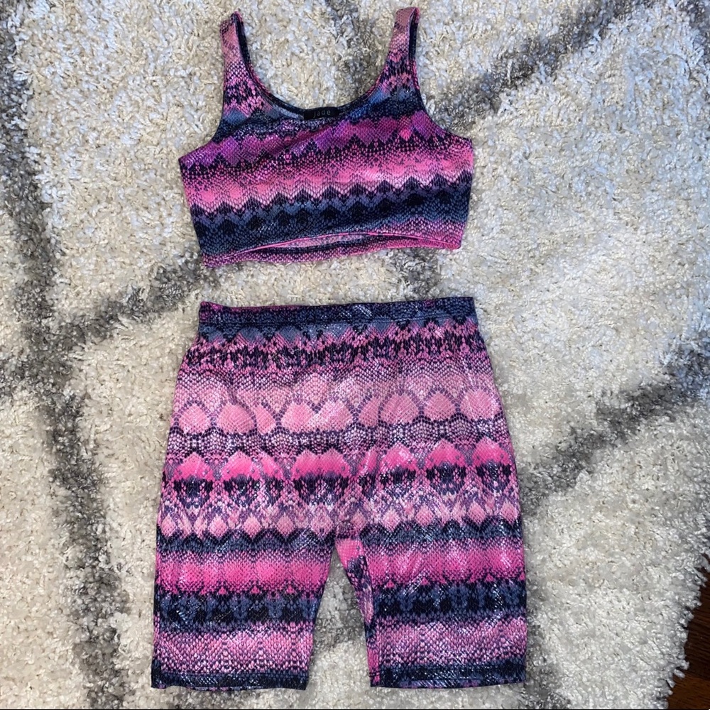2 Piece Biker Short and Tank Set